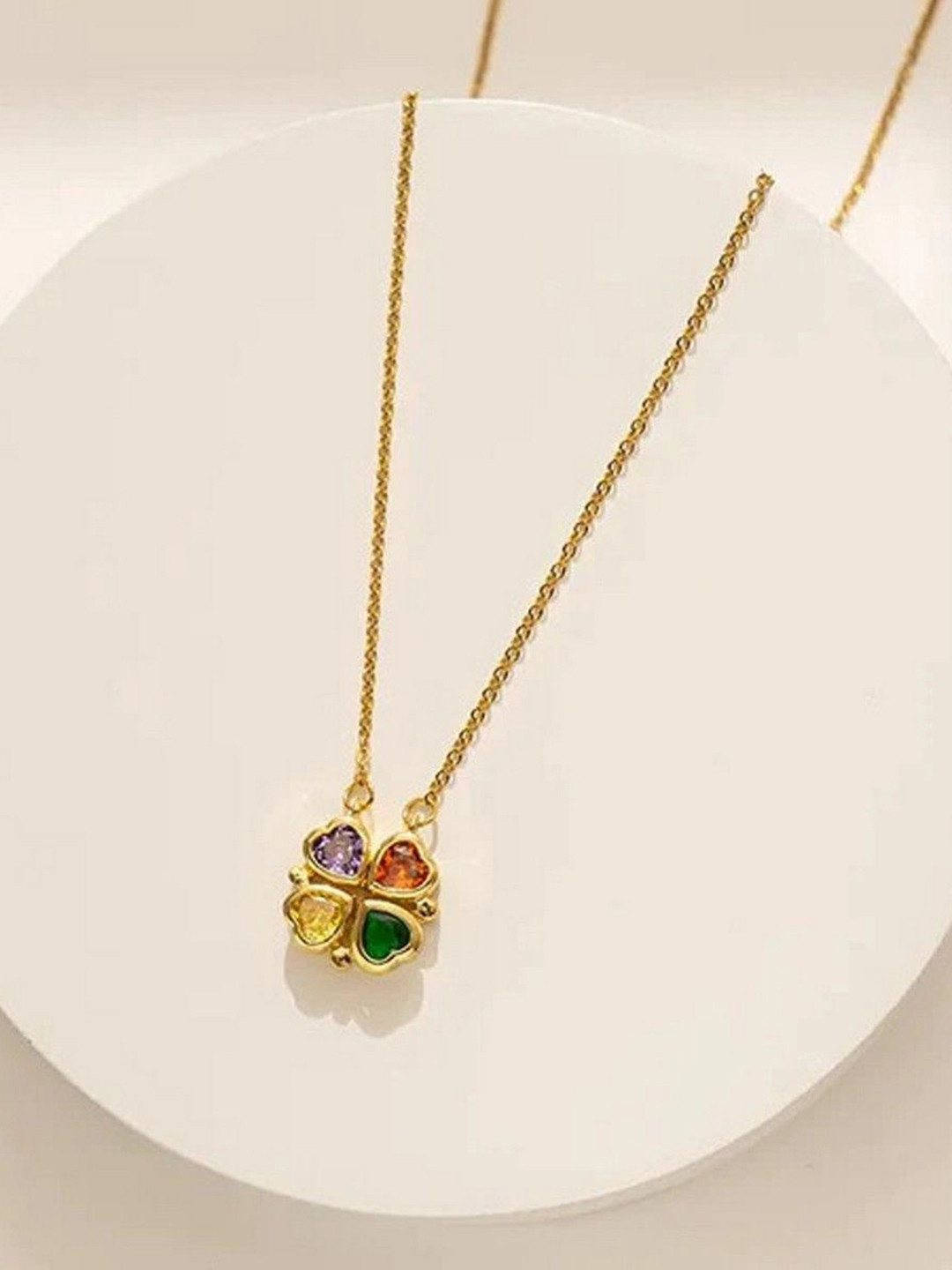 Thrillz Gold Plated Cubic Zirconia Studded Heart Magnetic Chain