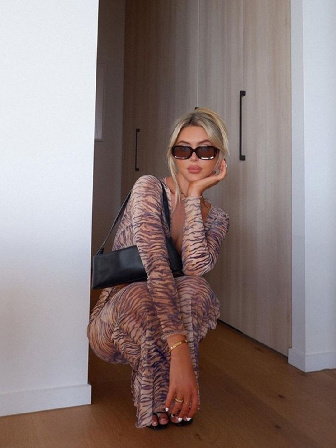 KPOP Printed Crop Top With Skirt Co-Ords