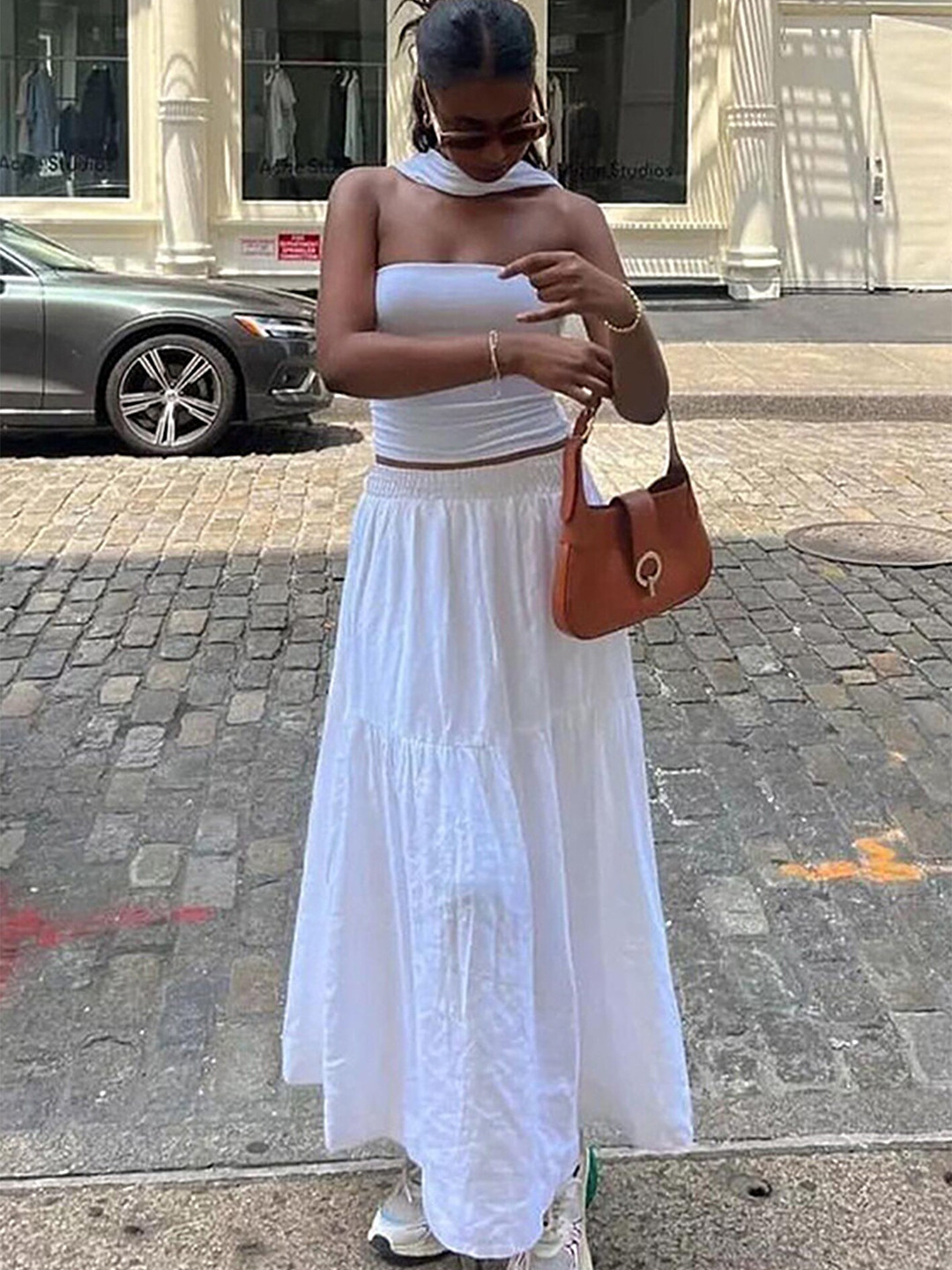 LULU & SKY Choker Neck Slim Fit Top