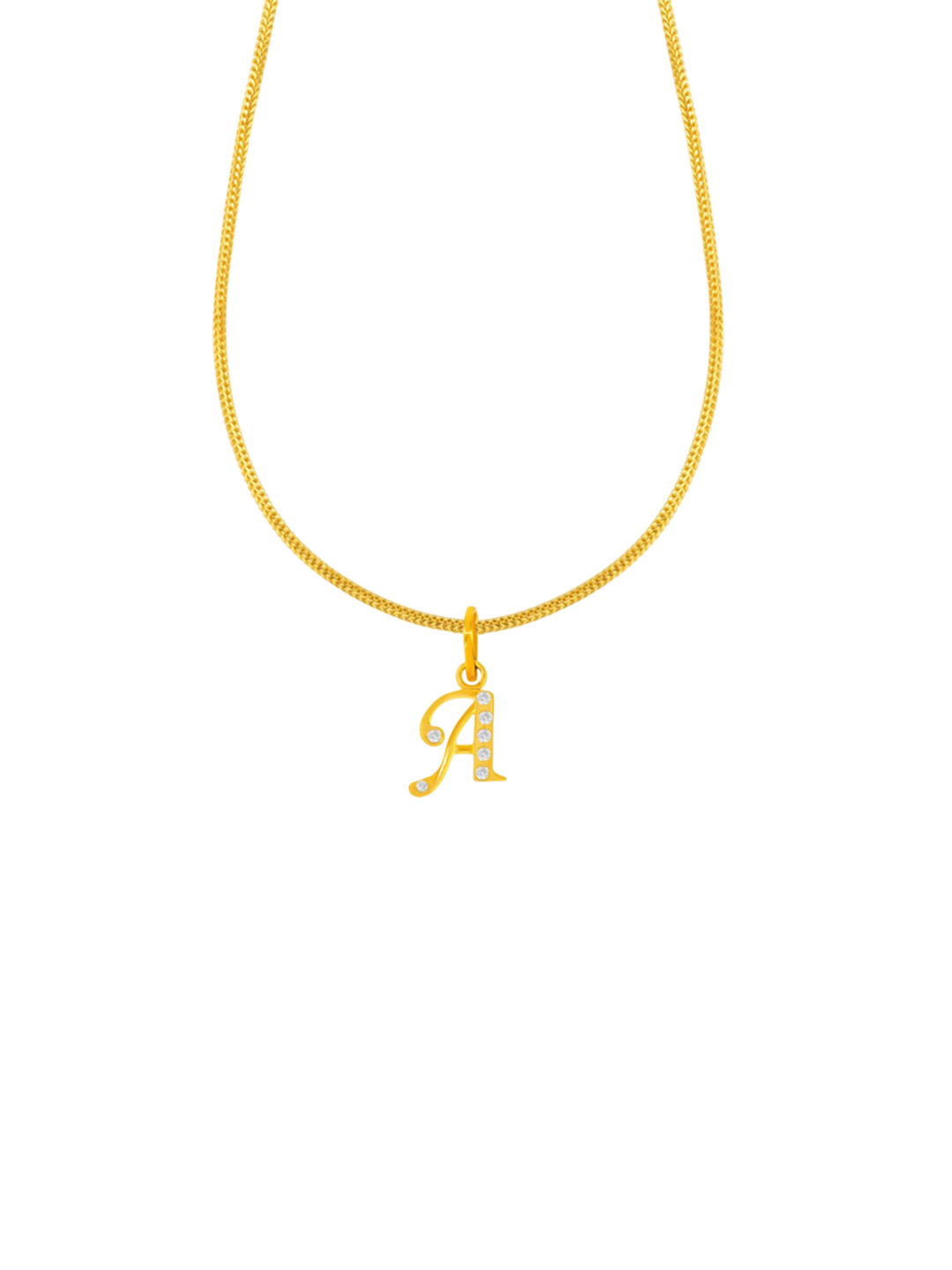 BHIMA 22K BIS Hallmark 916 Purity Yellow Gold Elegant Letter A Gold Initial Pendant