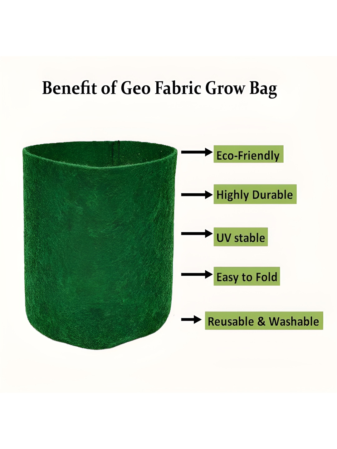 Gau Sudh Green Textured 500 Gsm Geo Fabric Grow Bag