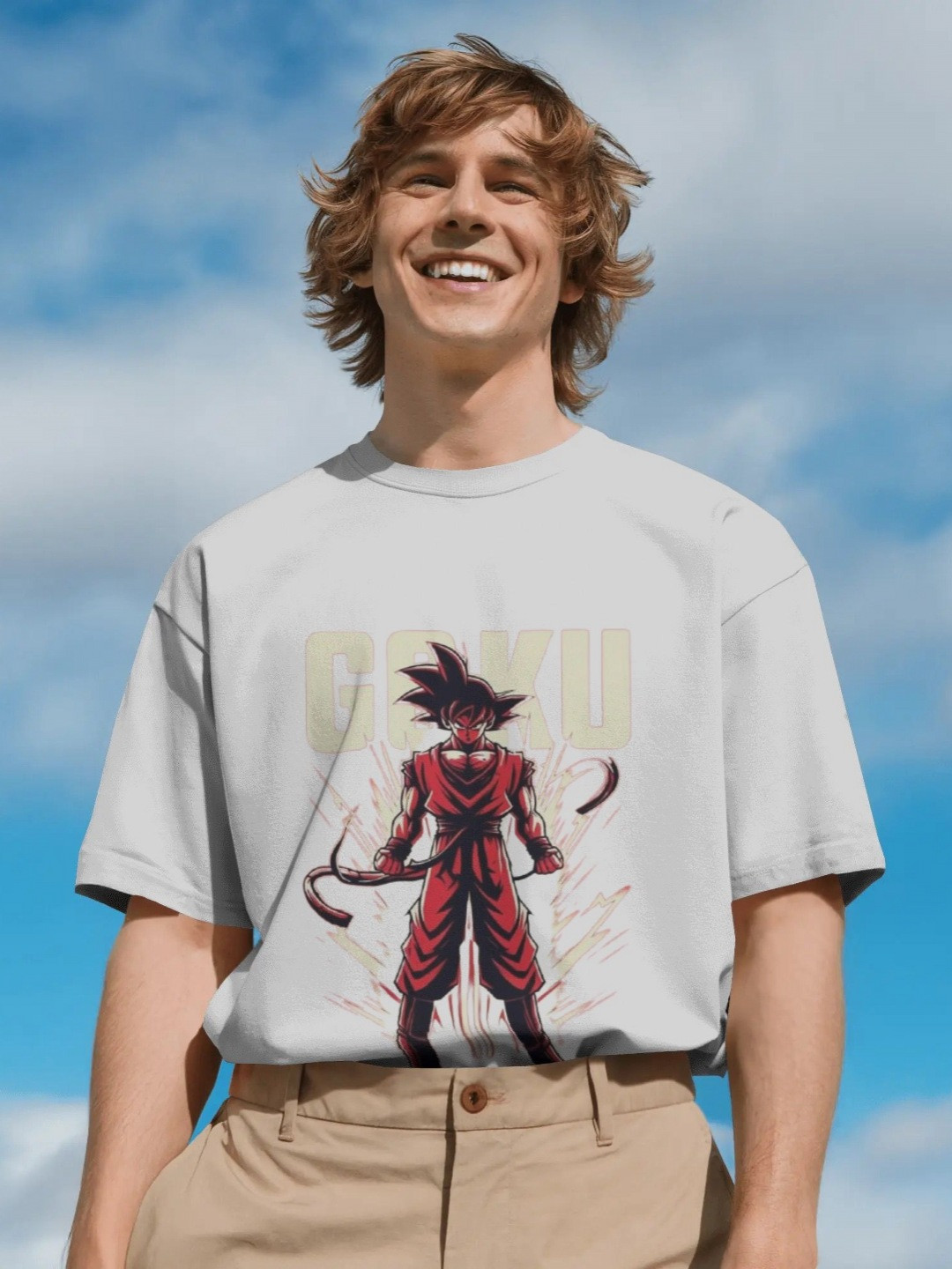 Silver Moon Clothing Men Oversized Graphic Print T-shirt