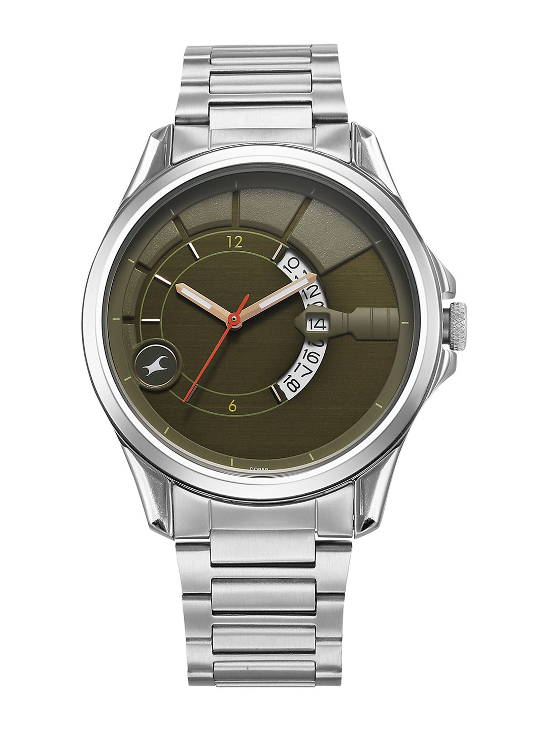 Fastrack Fastrack Groove Men Brass Dial & Stainless Steel Straps Analogue Watch 3323SM01