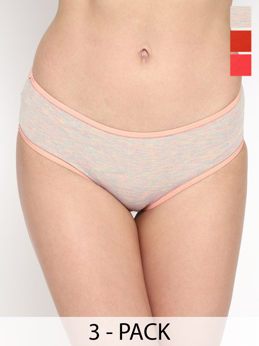 Skidlers Pack Of 3 Cotton Hipster Briefs 3SKD-BRIEF-46-CREAM-20-RUST-20-RED-2XL