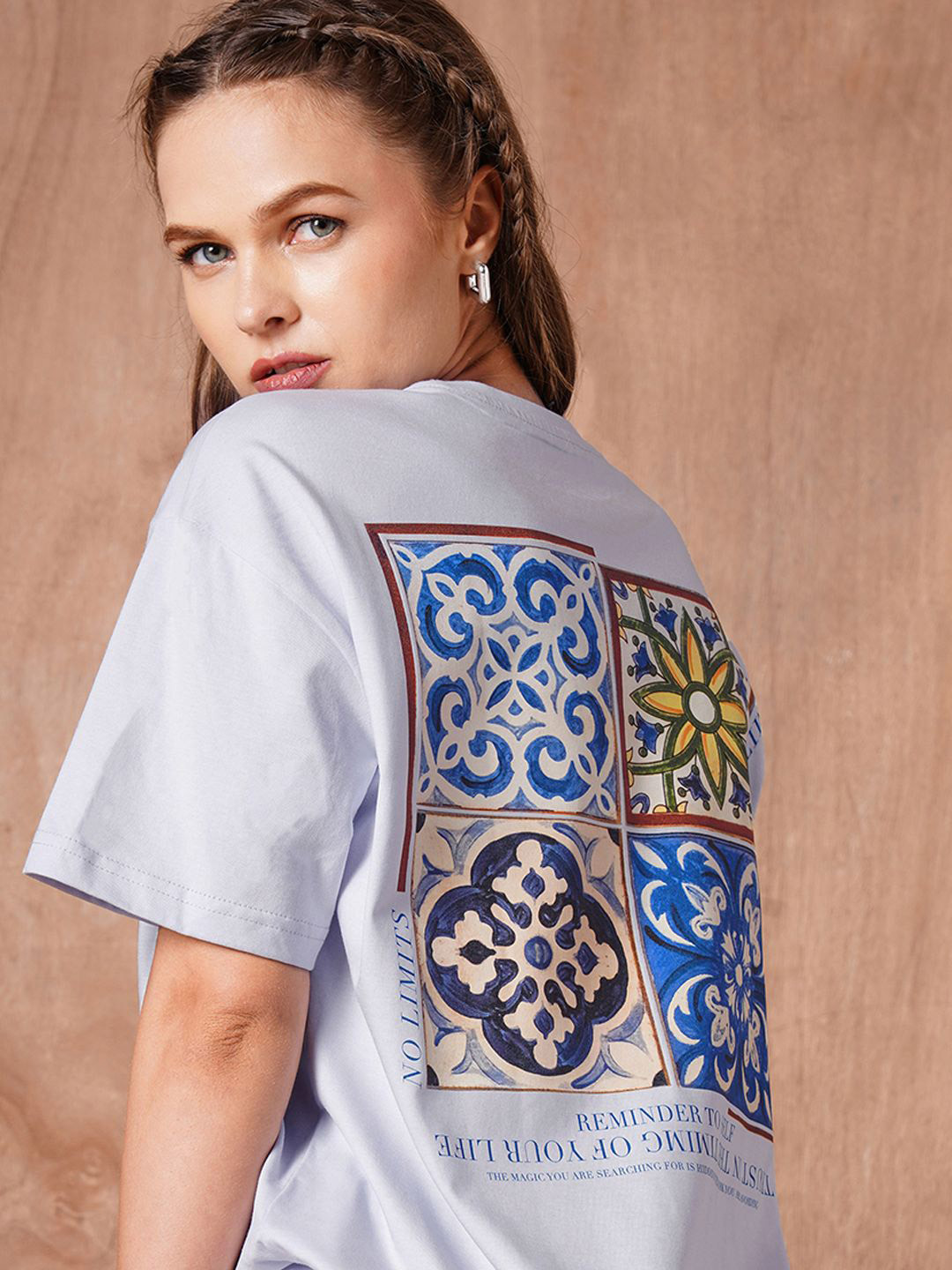 The Roadster Lifestyle Co Graphic Printed Round Neck Cotton Oversized T-Shirt