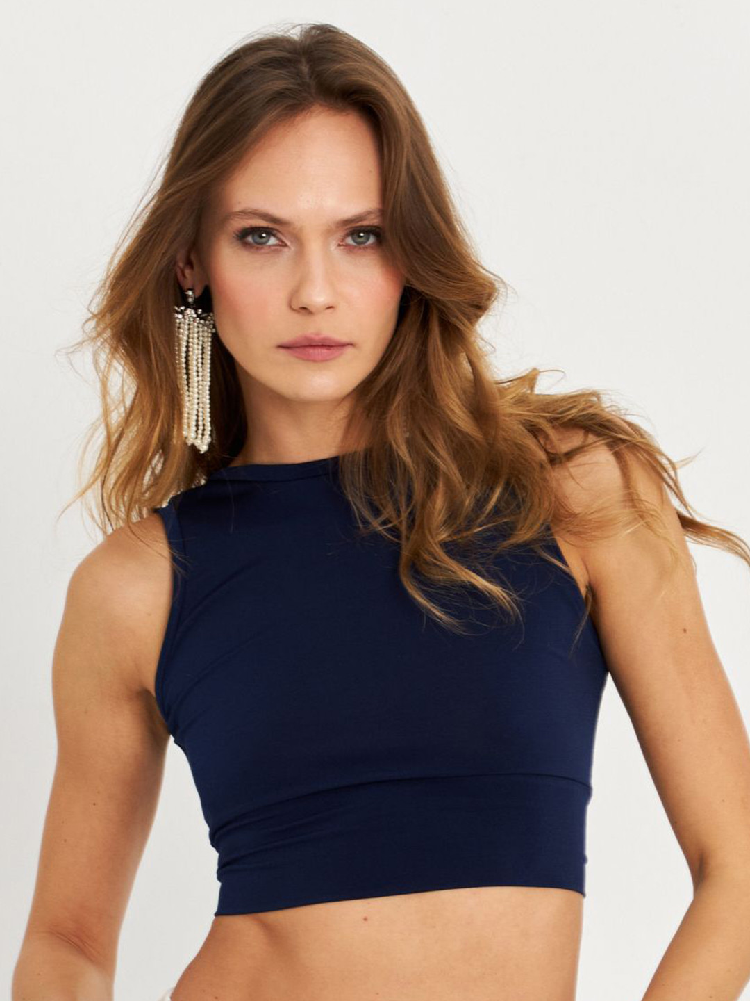 Cool & Sexy women solid Styled Back Crop Top
