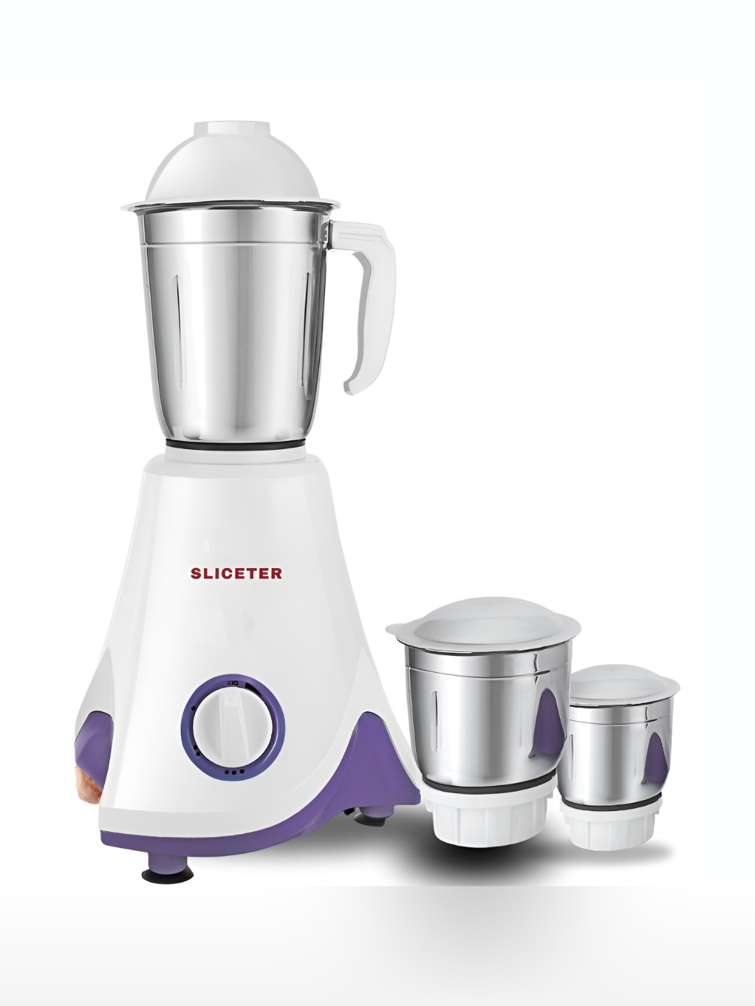 Sliceter White Stainless Steel Safety Lock 4 Jars Wet and Dry Grinder with Juicer-550W