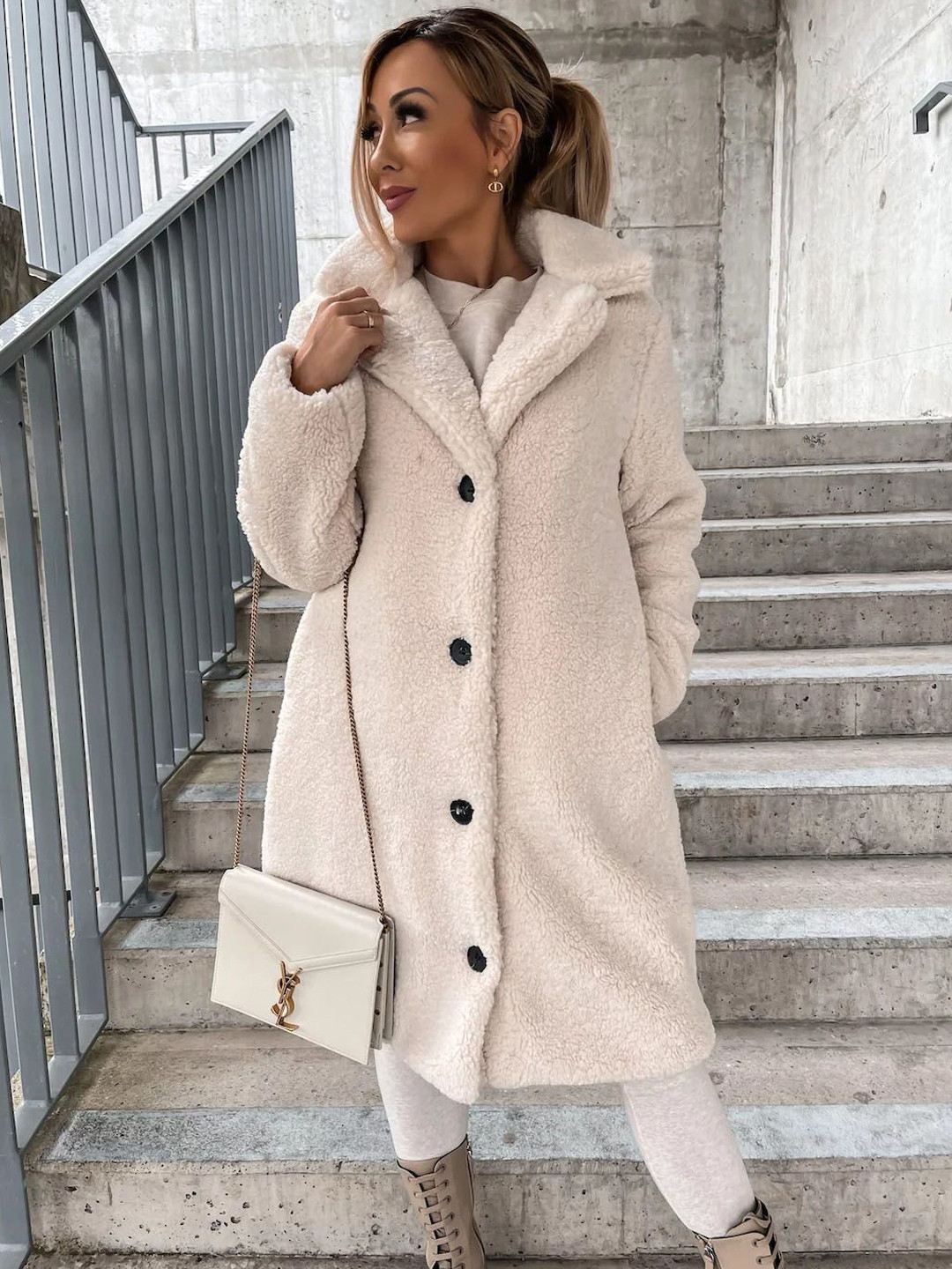 StyleCast Women Single-Breasted Overcoat