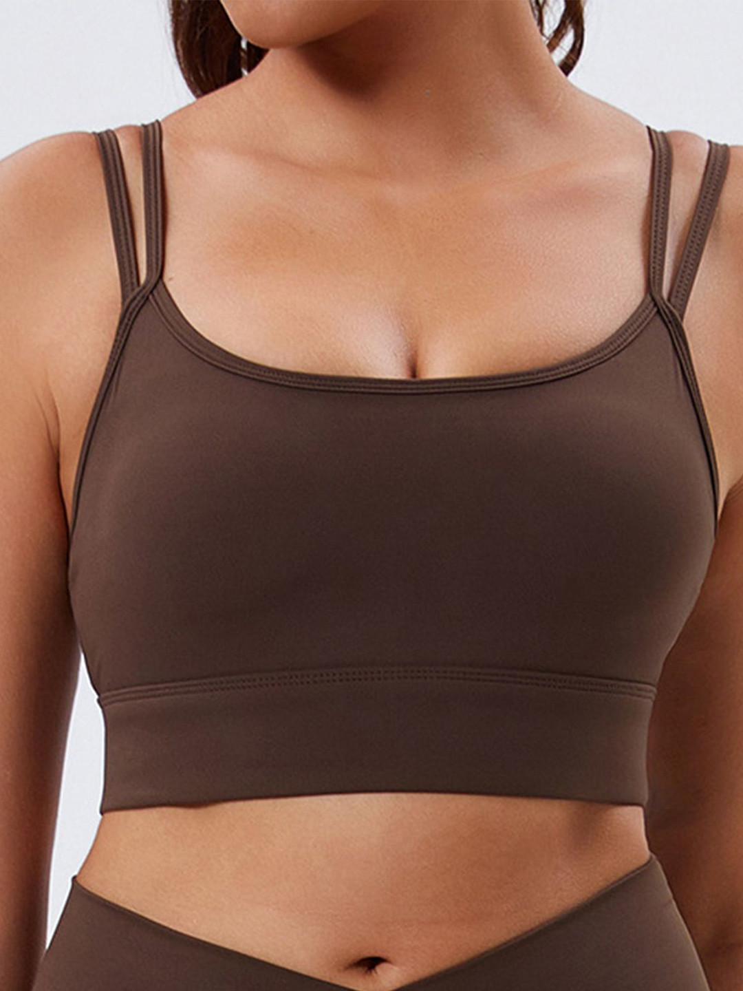 LULU & SKY Brown Bralette Crop Sports Top