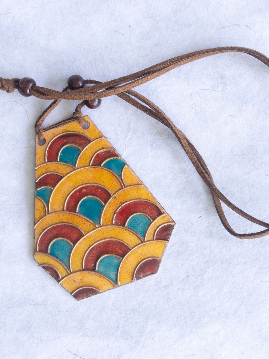 Ekibeki Copper Enamel Prismatic Pendant Necklace