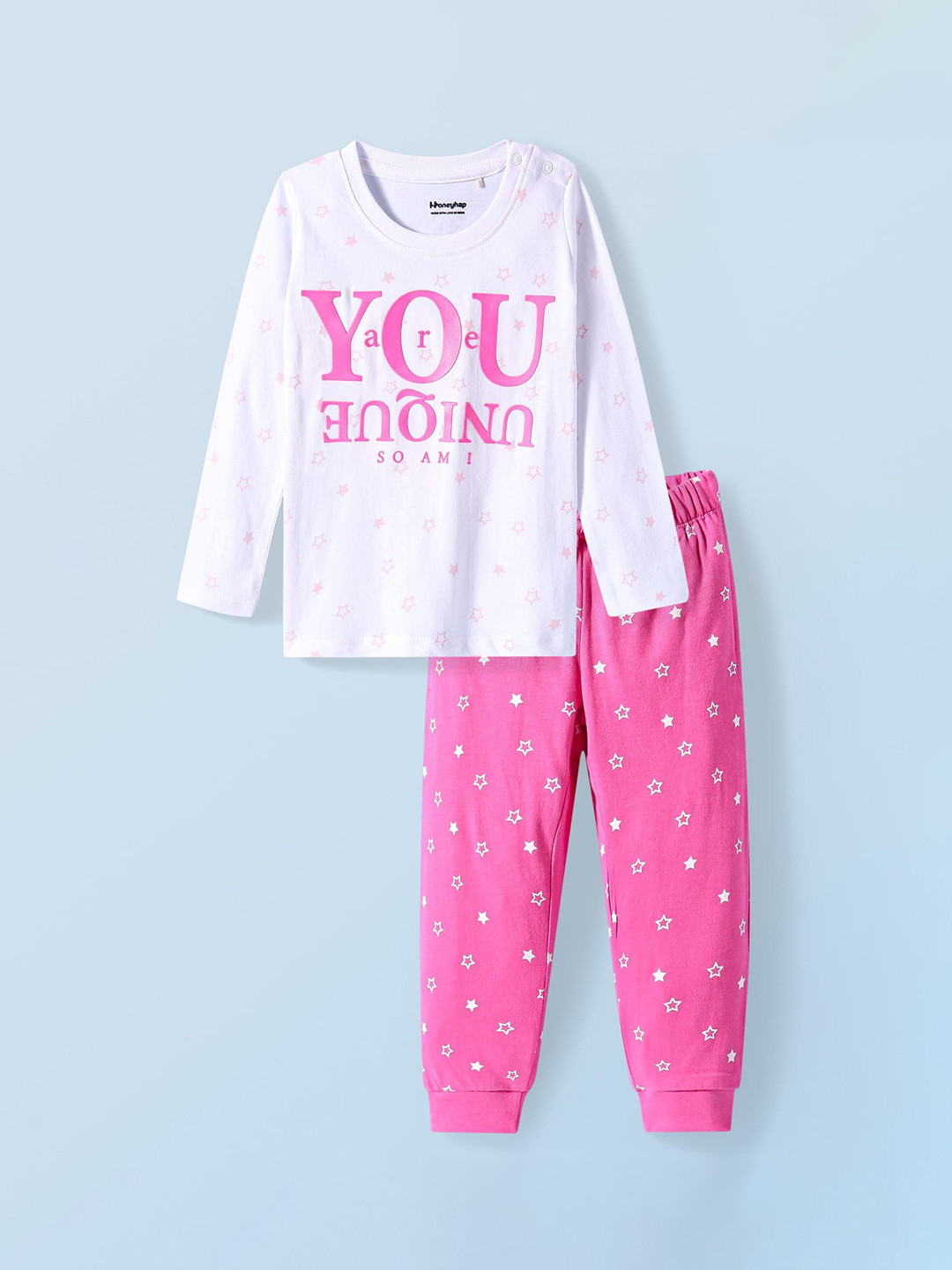 Honeyhap Girls Cotton Printed Night suit