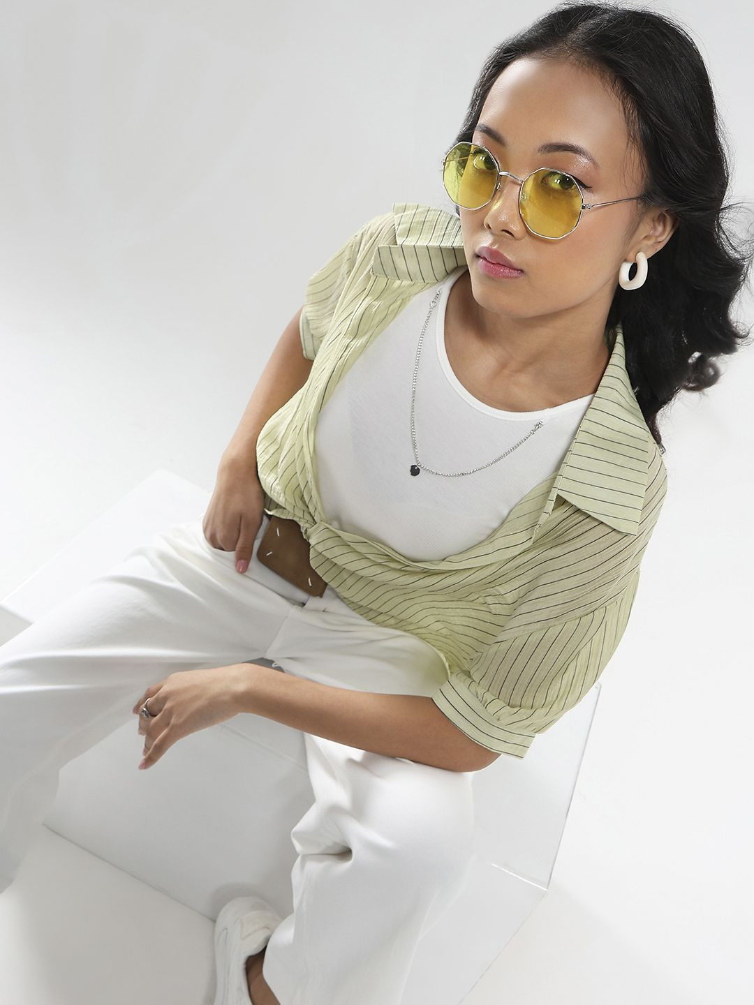 Sera Women Striped Korean Oversized Top