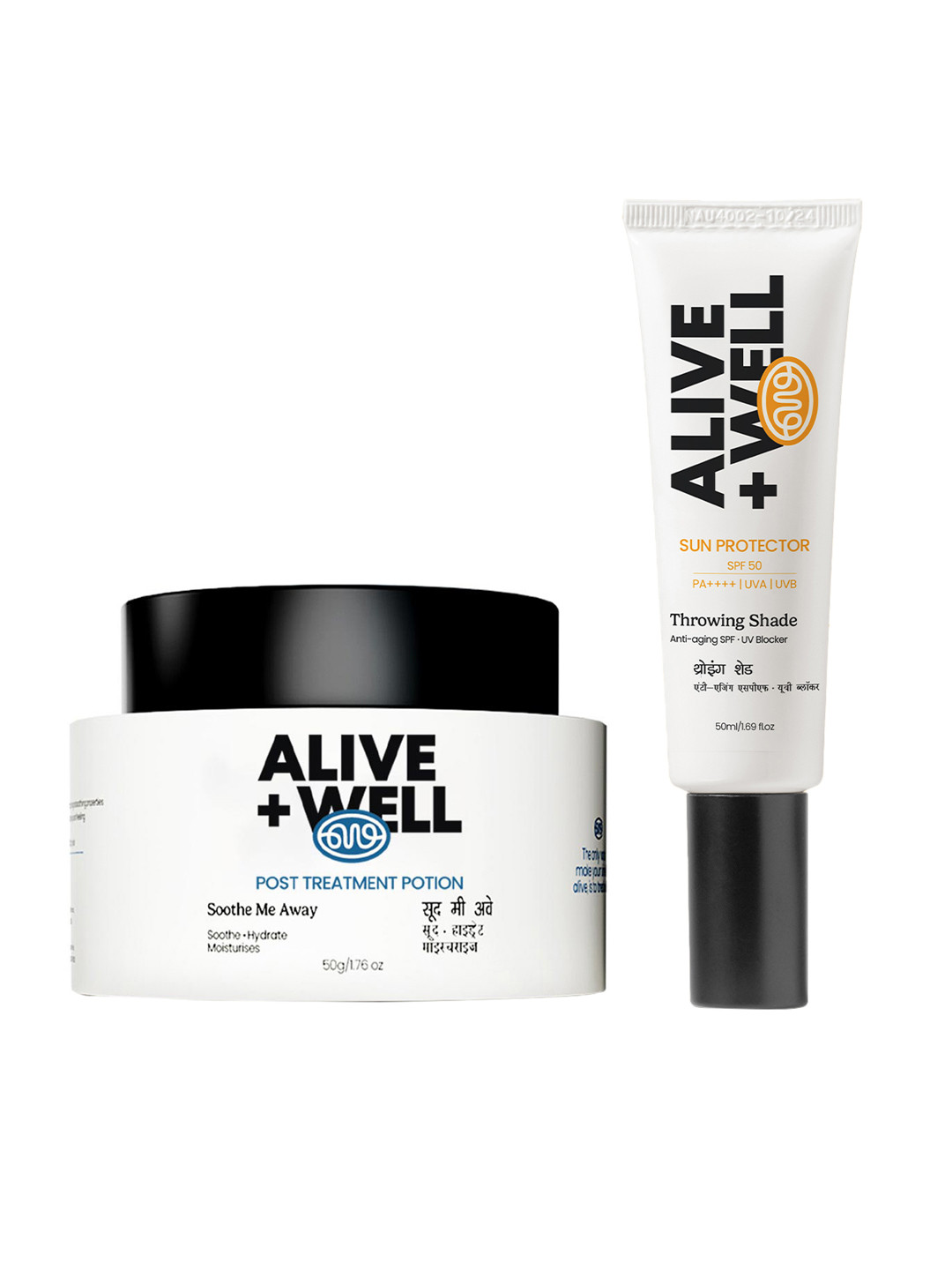 Alive & Well Set Of Sun Protector With SPF 50 & Super Light Fast Absorbing Gel