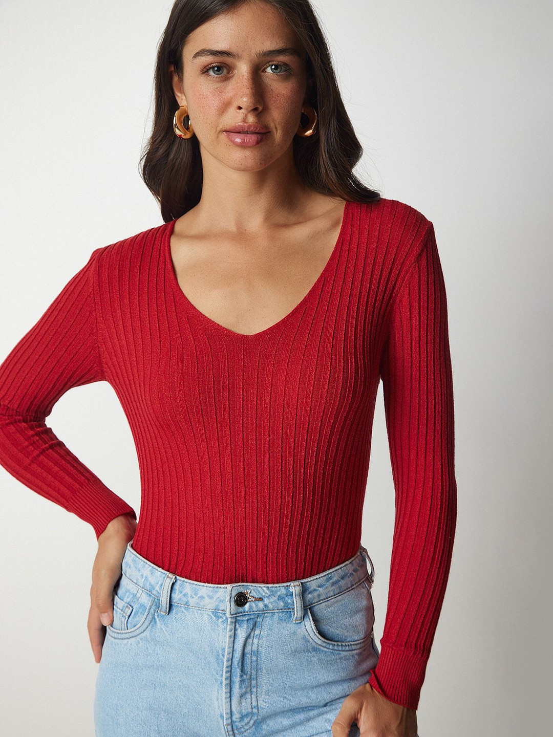 Happiness istanbul Women Solid  Striped Tops