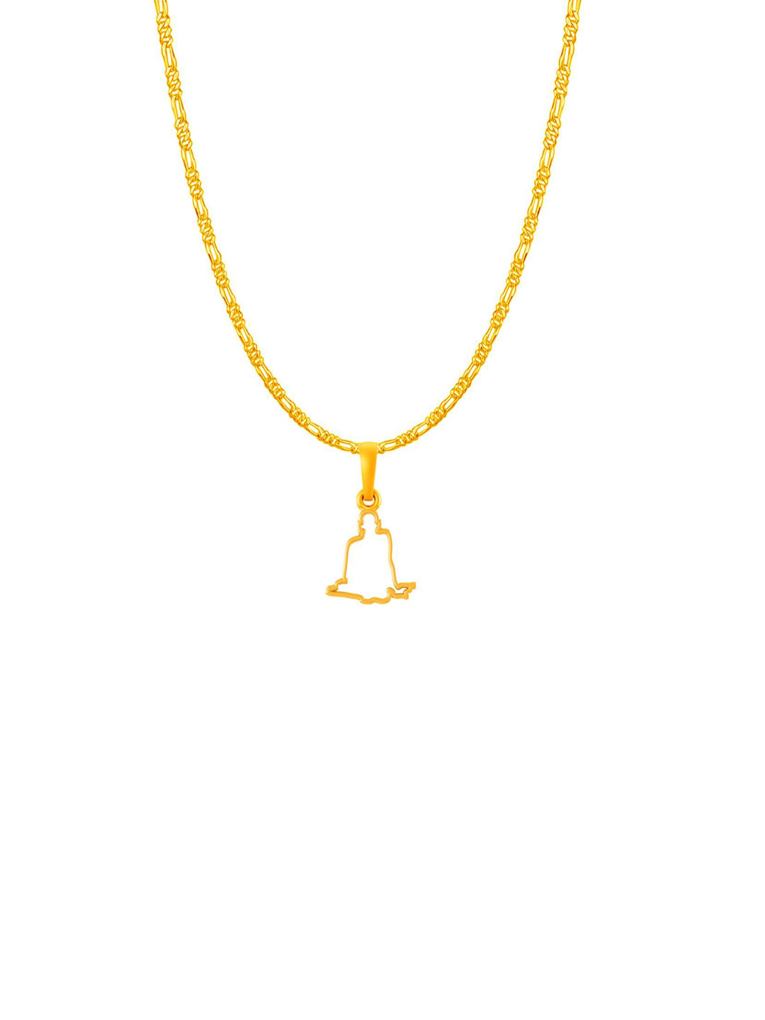 Metronaut 92.5 Sterling Silver 22KTGold-Plated Swami Samarth Pendant With Figaro Chain