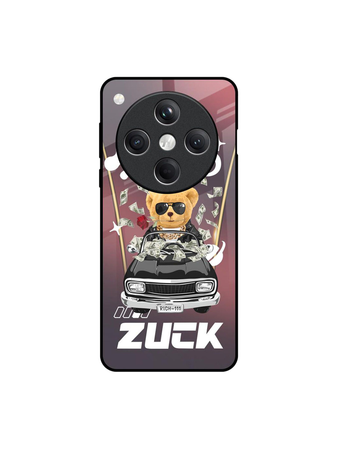 QRIOH Typography Printed Oppo Find X8 5G Money Madness Glass Back Case Mobile Accessories