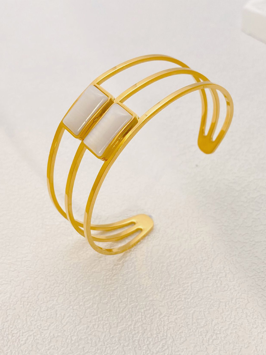 Just Lil Things Gold-Plated Twin Crystal Glimmer Wraparound Bracelet