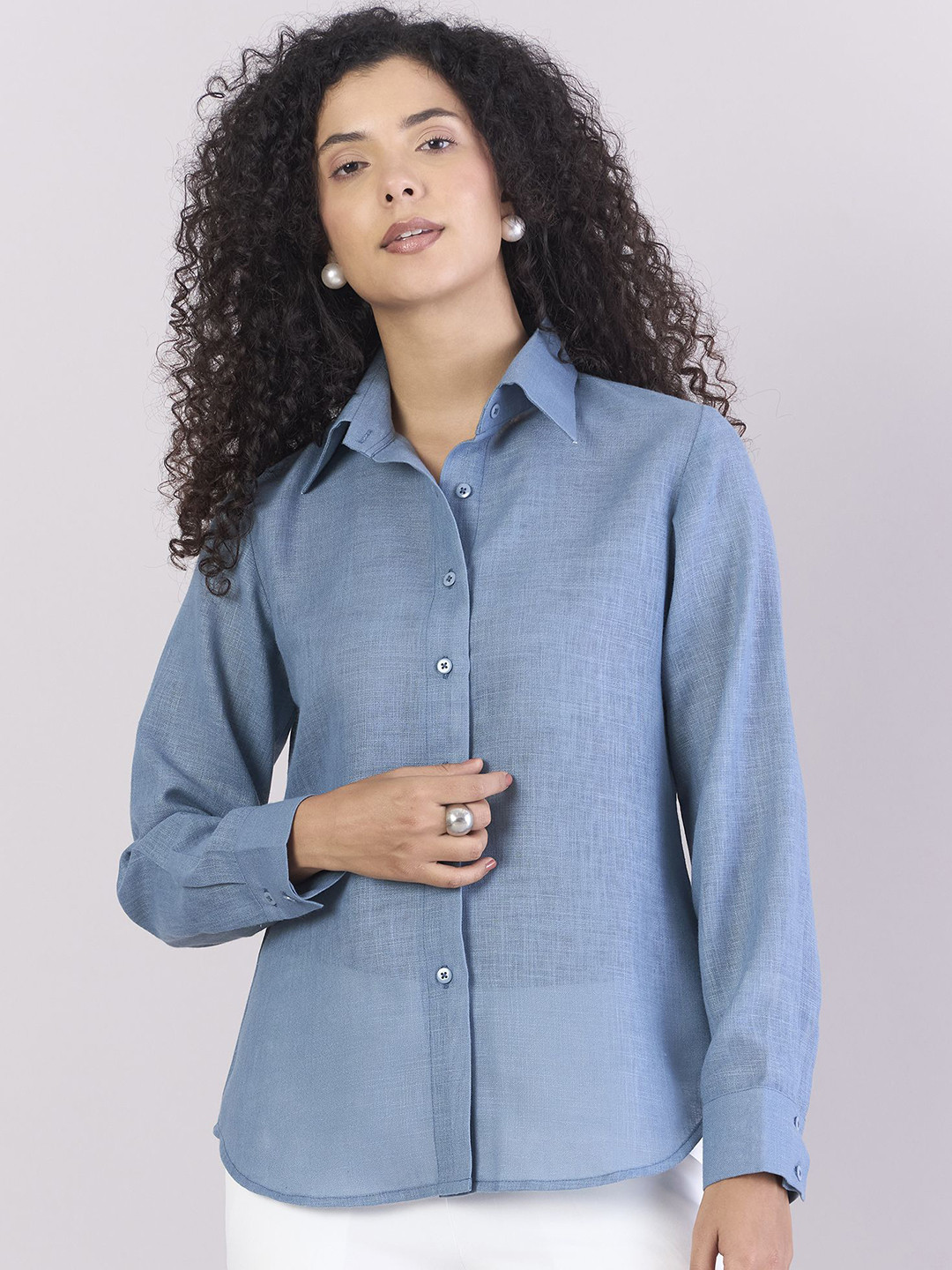 PowerSutra Spread Collar Premium Lightweight Soft Textured Shirt