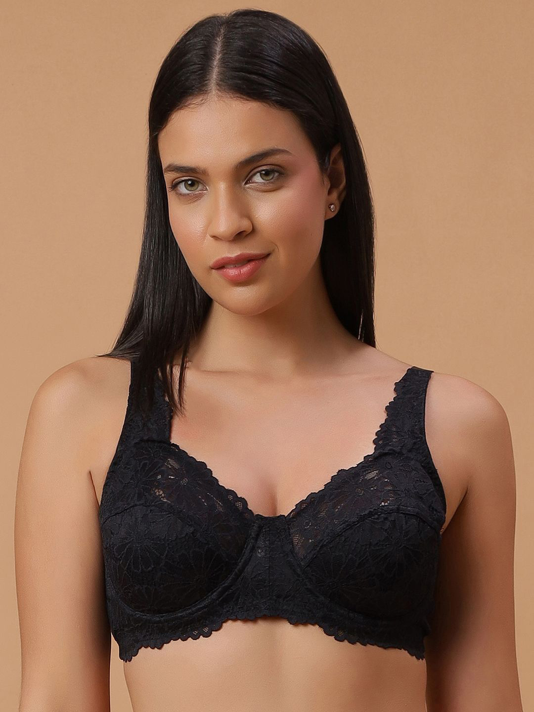 Soie Non Padded Full-Coverage Lacy Bra with Flexi Underwire