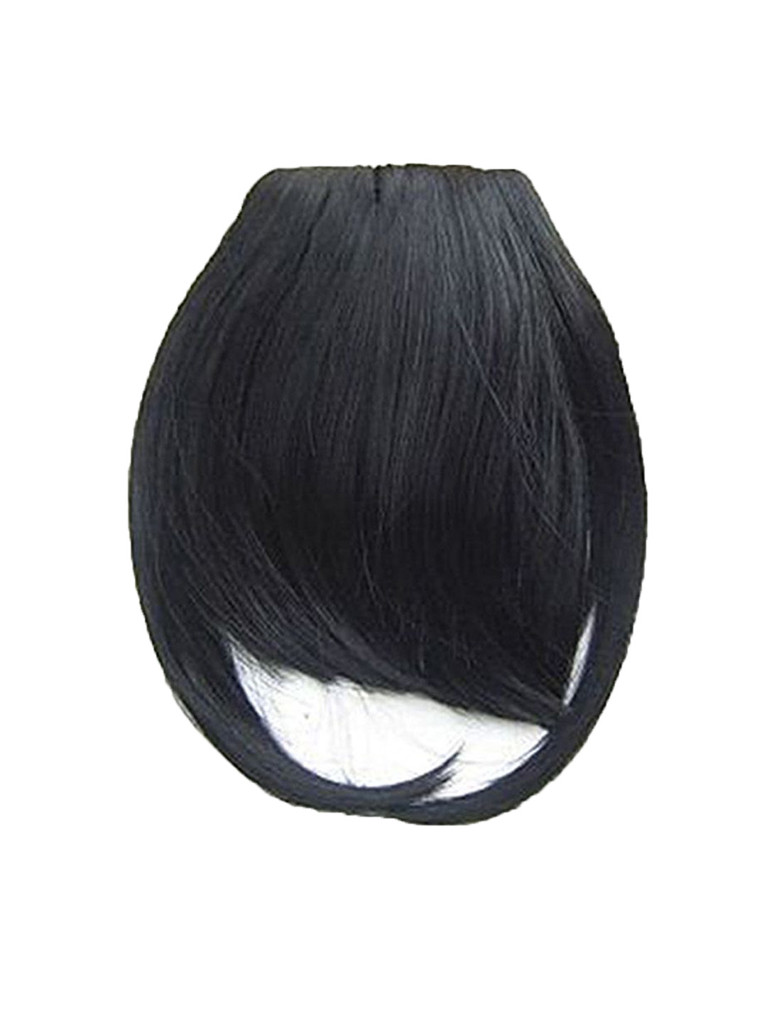 VIEWS Double Clip In Straight Bangs Hair Extension- Black- 7 Inch