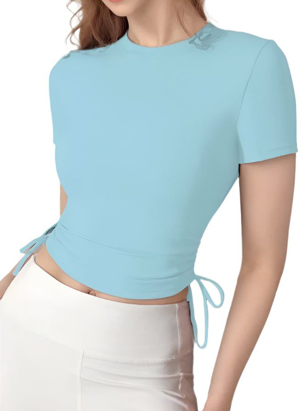 Outzidr Women Side Ruched T-shirt