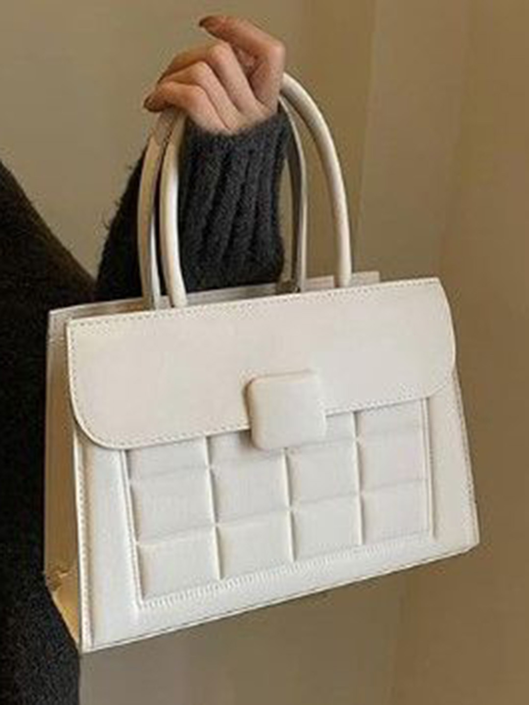 StyleCast Checked Swagger Handheld Bag with Tasselled