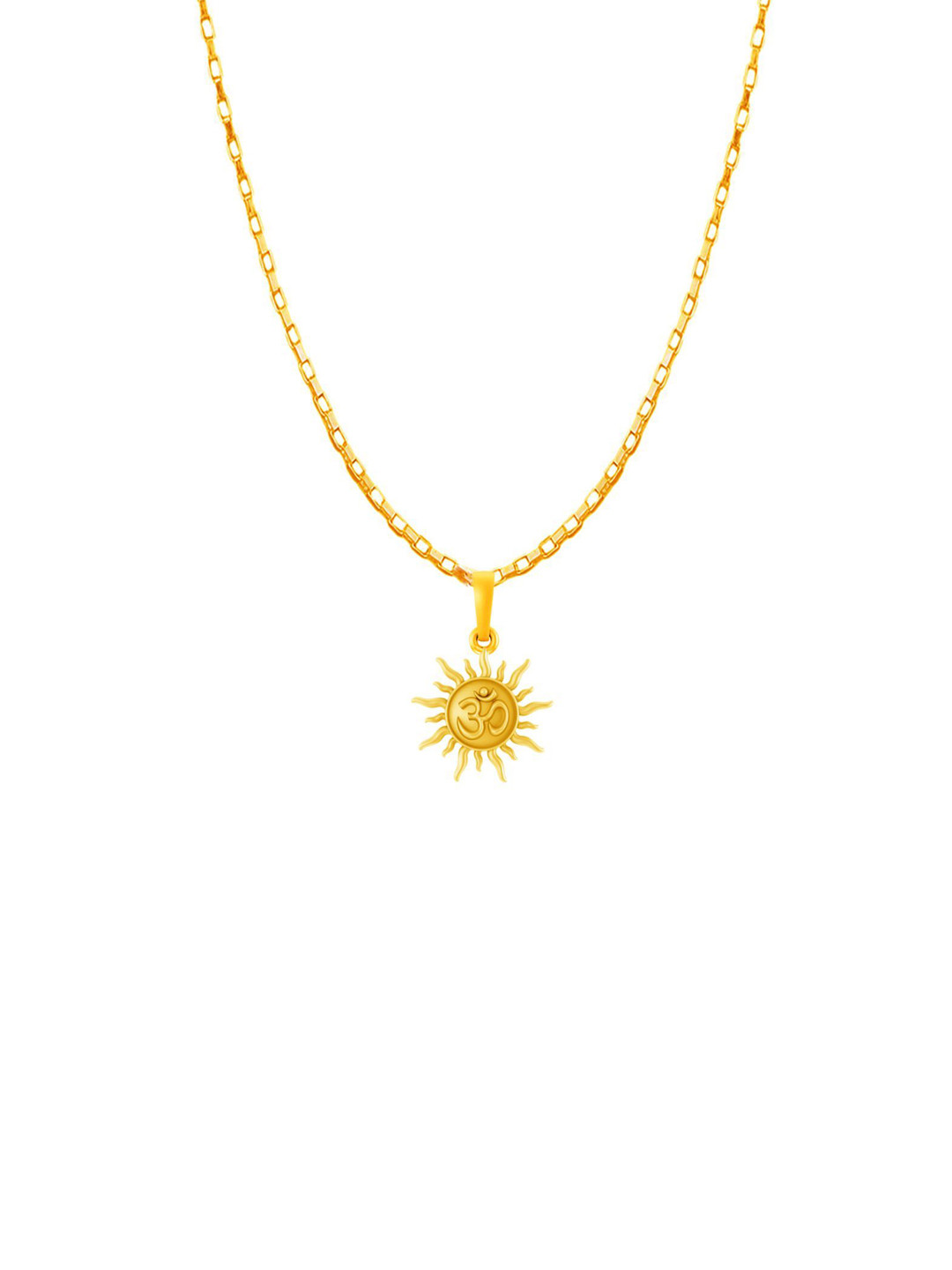 Metronaut Men 92.5 Silver 22KT Gold-Plated Sun With Om Pendant With Chain