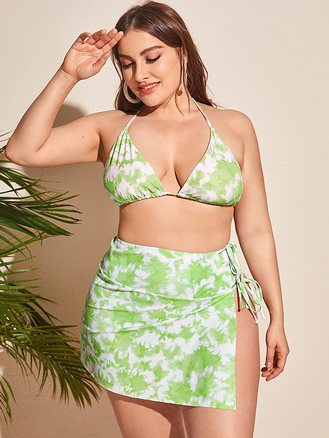 LULU & SKY Plus Size 3 Piece Tie-Dye Swim Set
