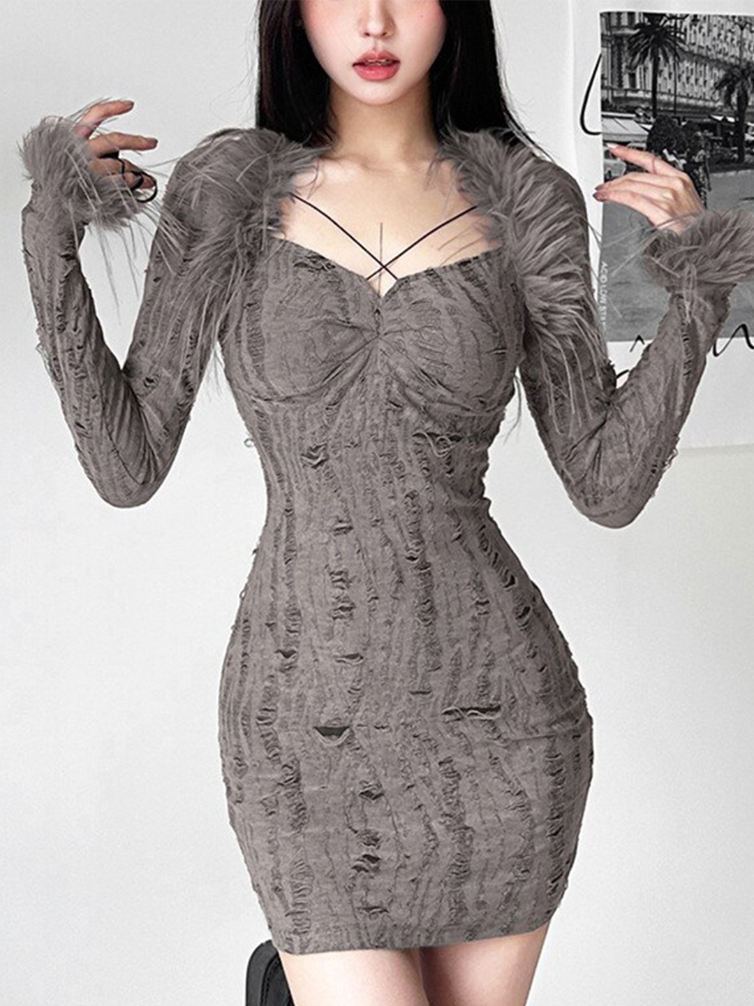 StyleCast Sweetheart Neck Bodycon Mini Dress