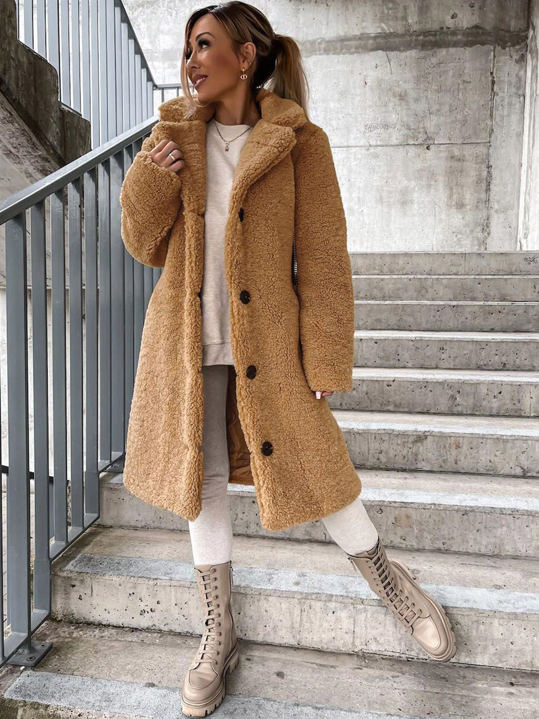 StyleCast Women Single-Breasted Overcoat