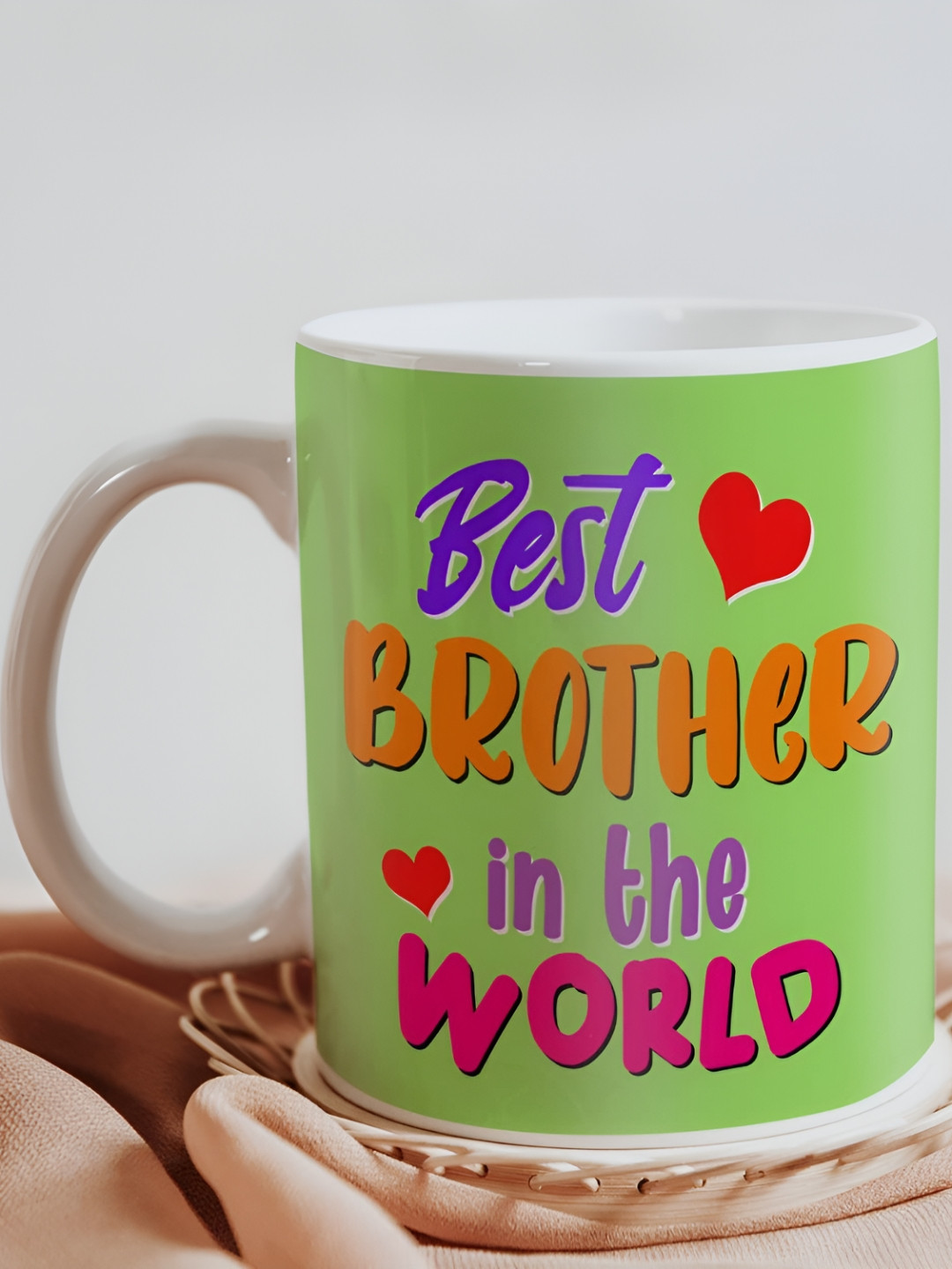 SKYTRENDS Blooming Dahlia Green Typography Ceramic Microwave Safe Mug-330ml