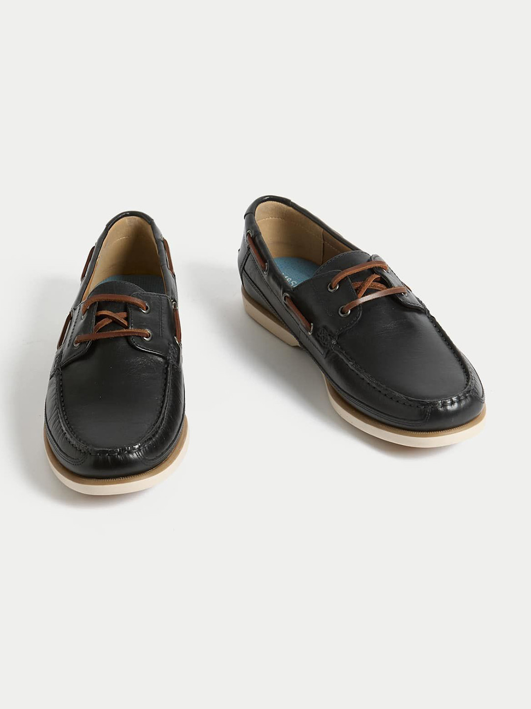 Marks & Spencer Men Leather Boat Lace-Ups Shoes