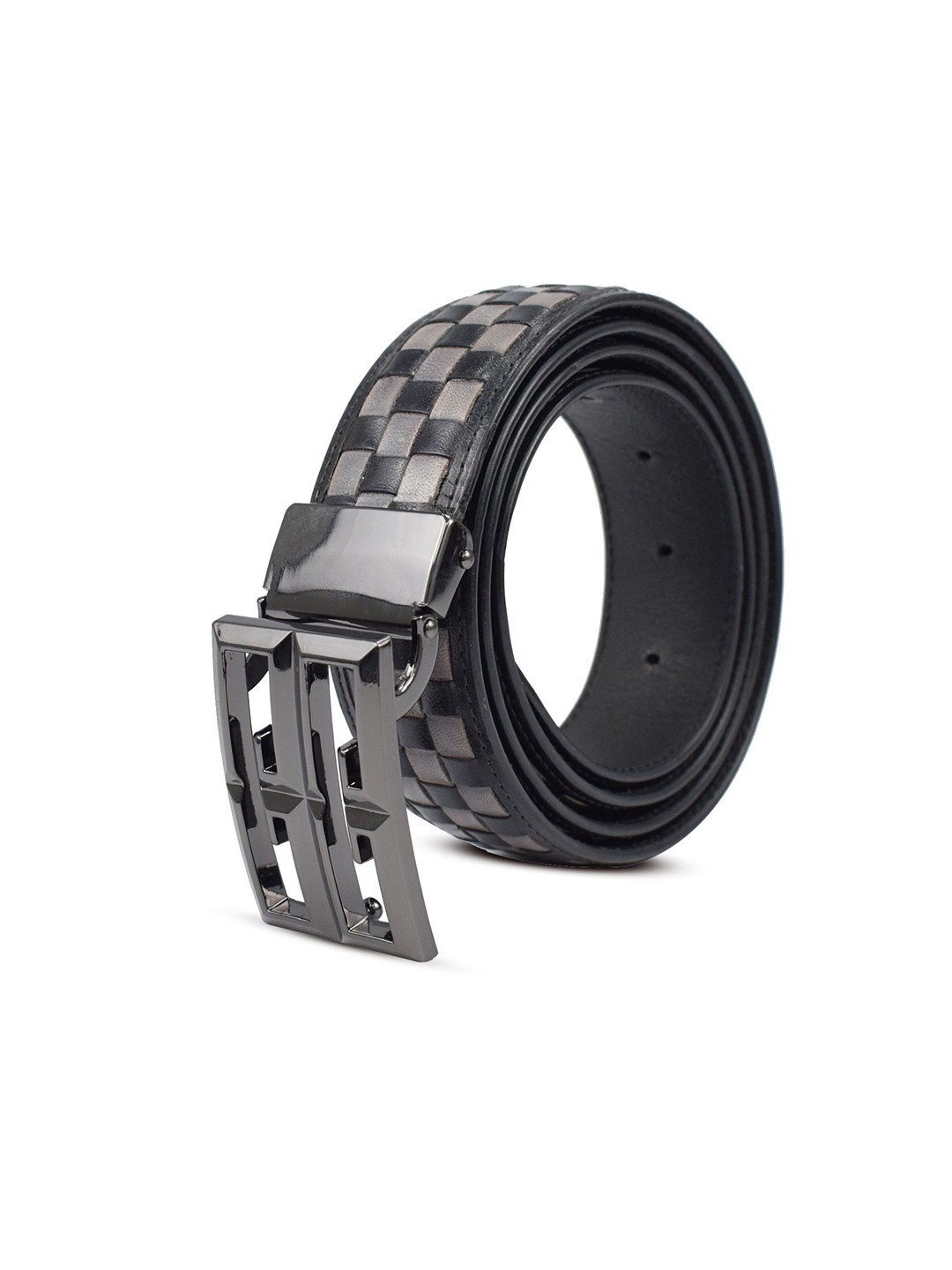 El'Curio Men Woven Design Leather Belt