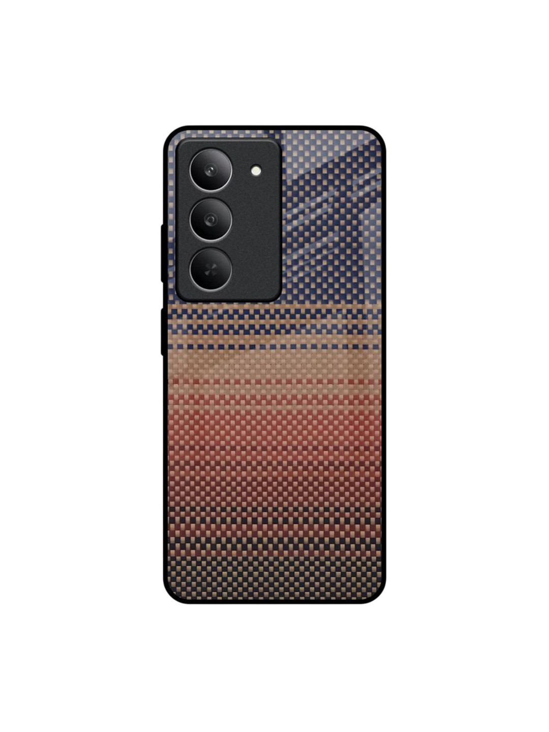 QRIOH Abstract Printed Realme 14x 5G Fiber Artistry Glass Back Case Mobile Accessories