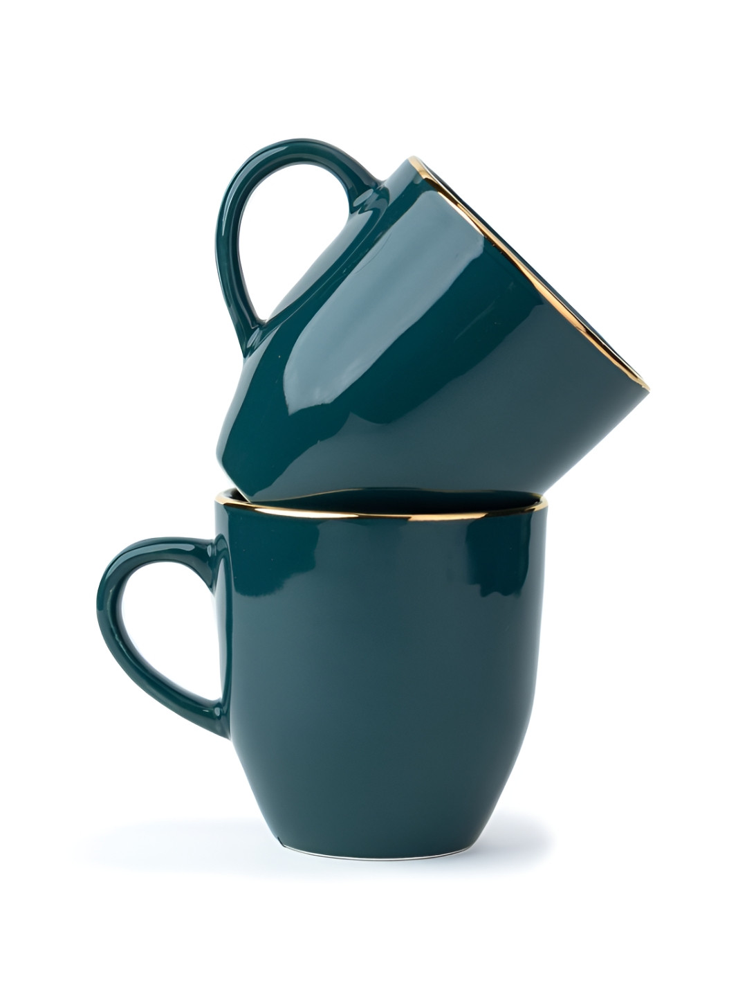 SHAY Teal Ceramic Microwave Safe 2 Piece Mugs-300ml