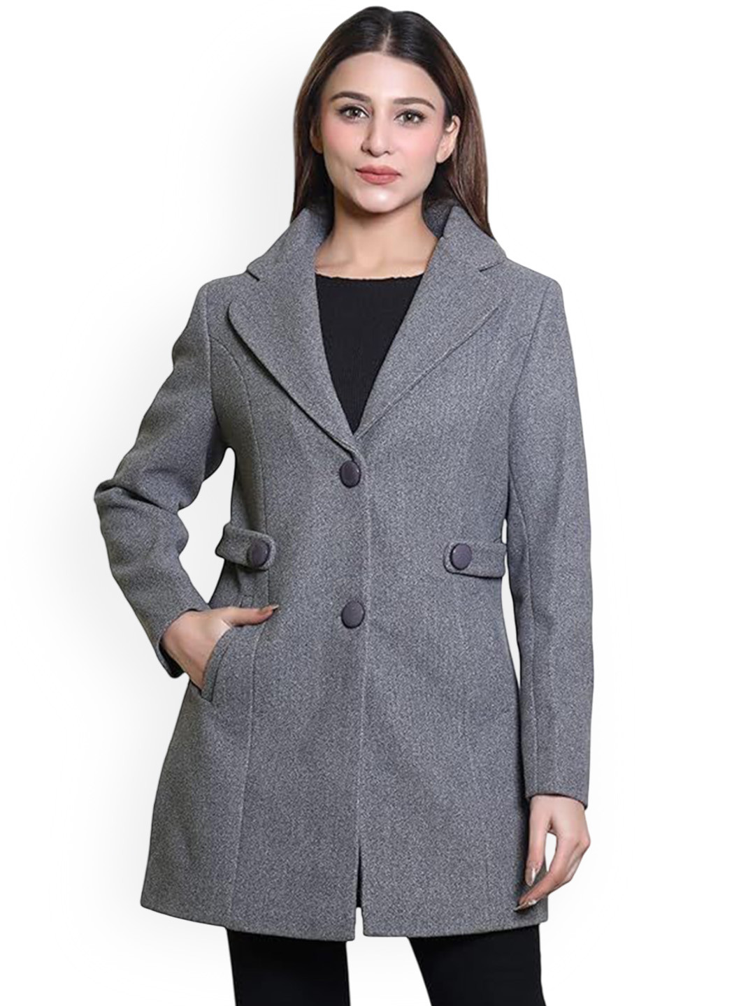 COMFY SPARROW Collared Neck Overcoat