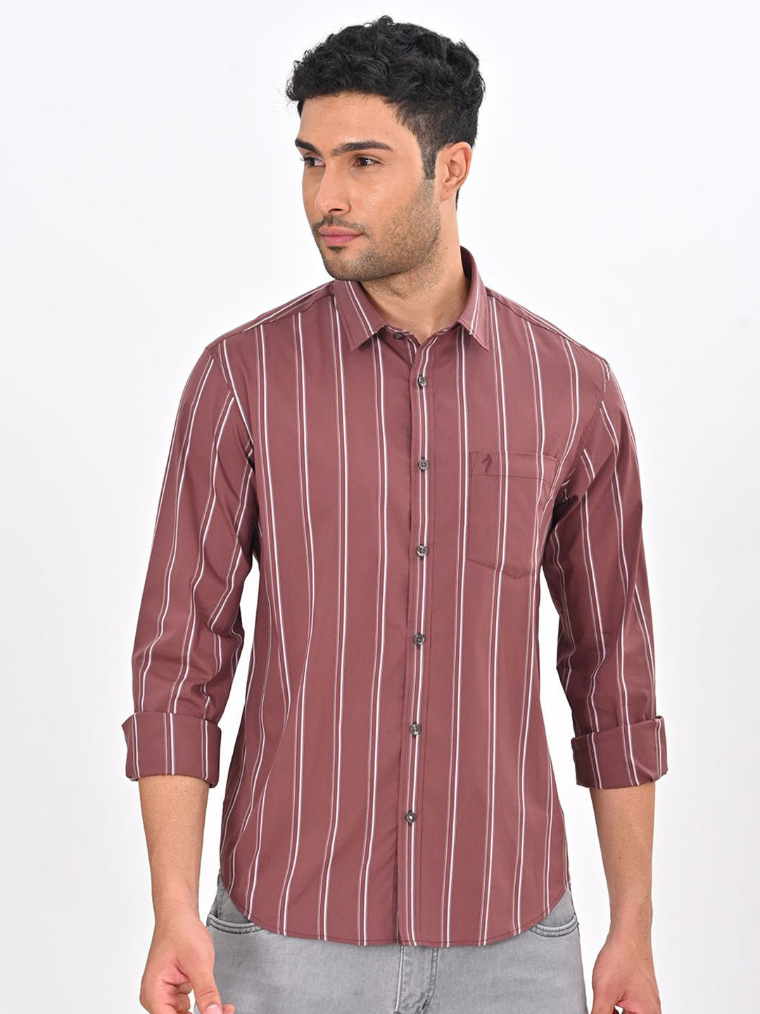 Indian Terrain Men Classic Slim Fit Striped Casual Shirt