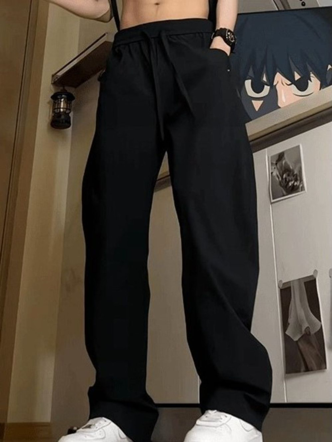 glitchez Women Cargo-Style Tie-Up Waist Relaxed Fit Trousers