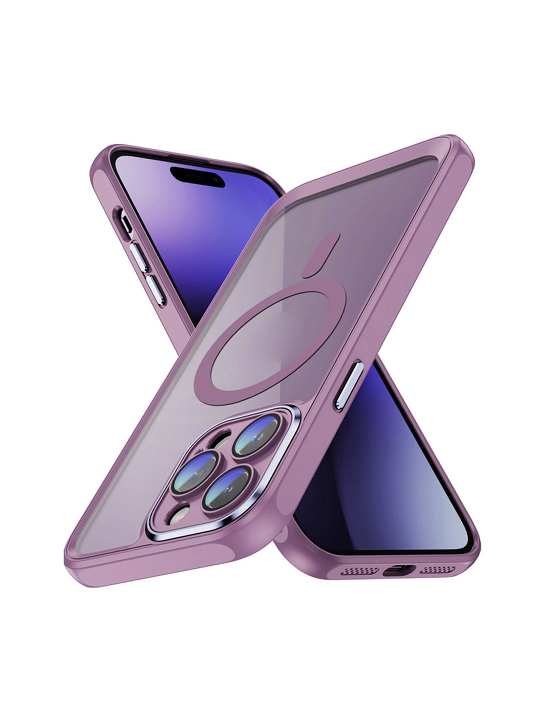 QRIOH iPhone 14 Pro Max Lavender Hybrid Clear Case with Magsafe