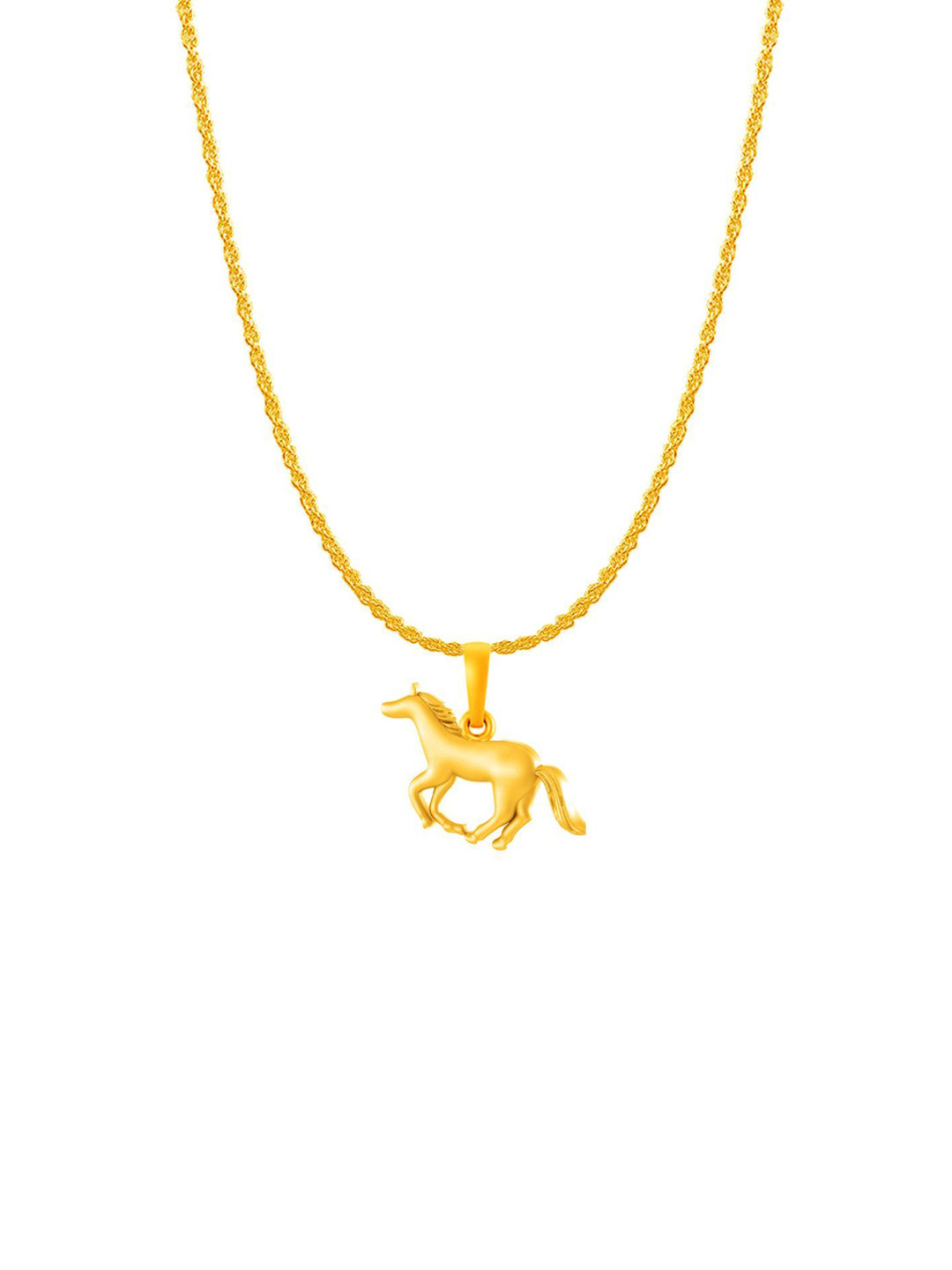 Metronaut 92.5 Sterling Silver 22KTGold-Plated Horse Pendant With Rope Chain