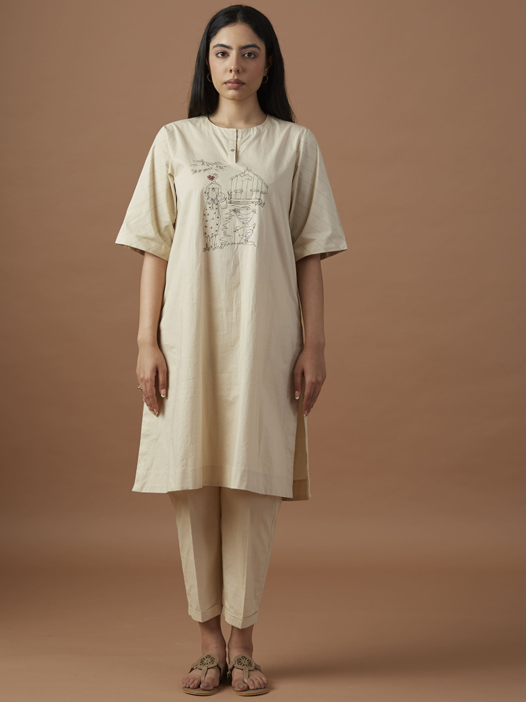 Raas by Ekta Tia & Her Hut Embroidered Relaxed-Fit Top With Trousers Co-Ords