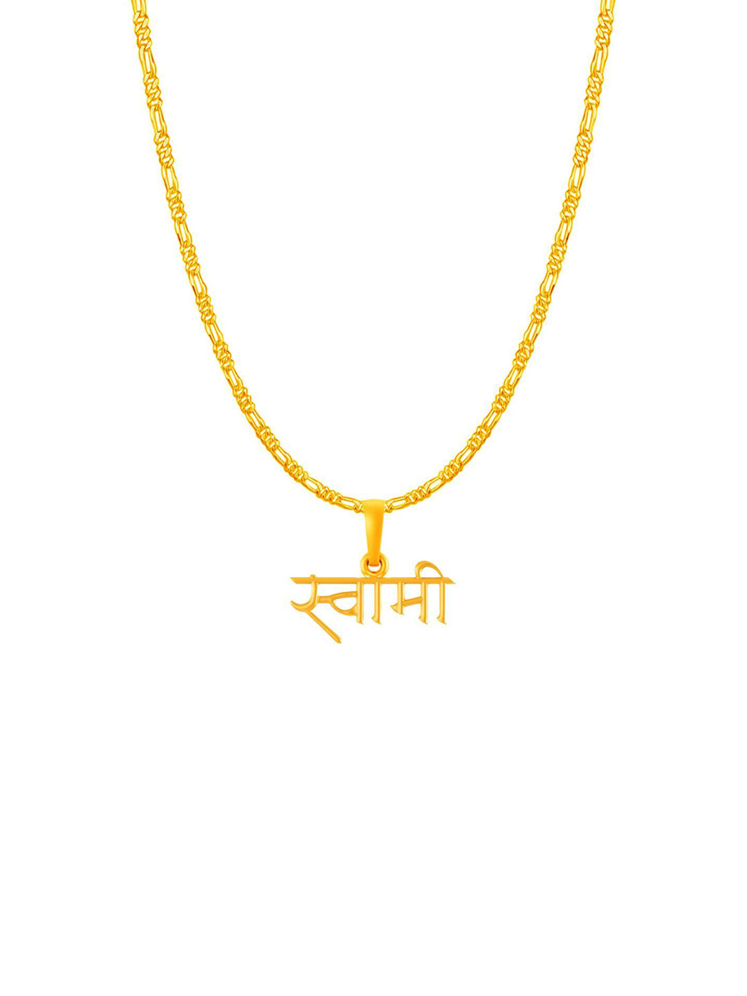 Metronaut 925 Silver 22KT Gold-Plated Swami Pendants With Box Chain