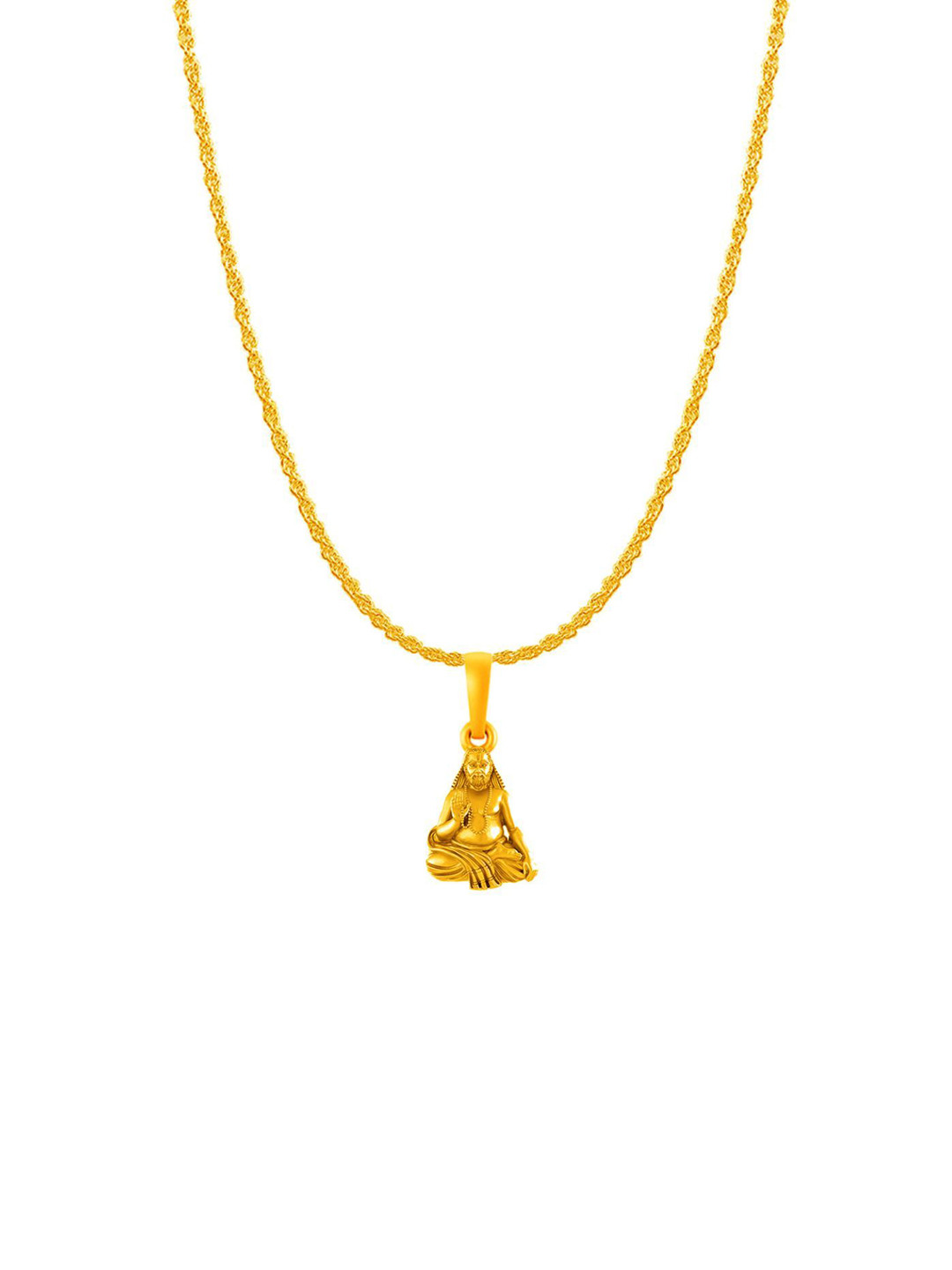 Metronaut 925 Silver 22K Gold-Plated Raghvendra Swamy Pendants With Curb Chain