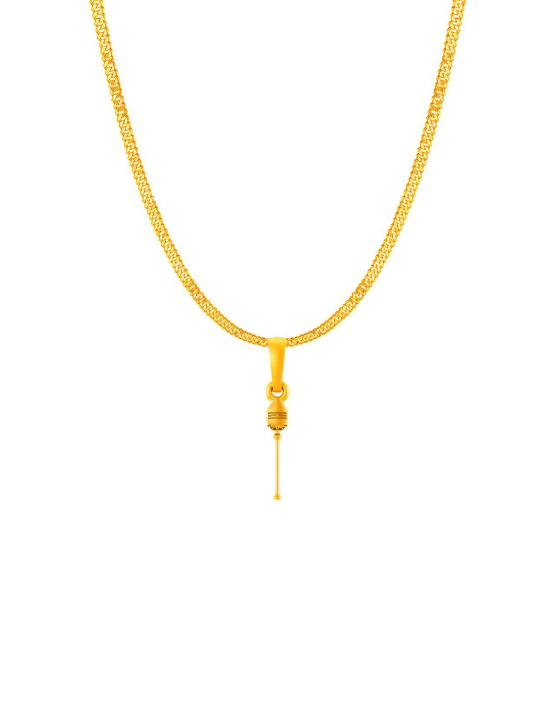 Metronaut 925 Silver 22K Gold-Plated Vel Pandel Pendants With Curb Chain