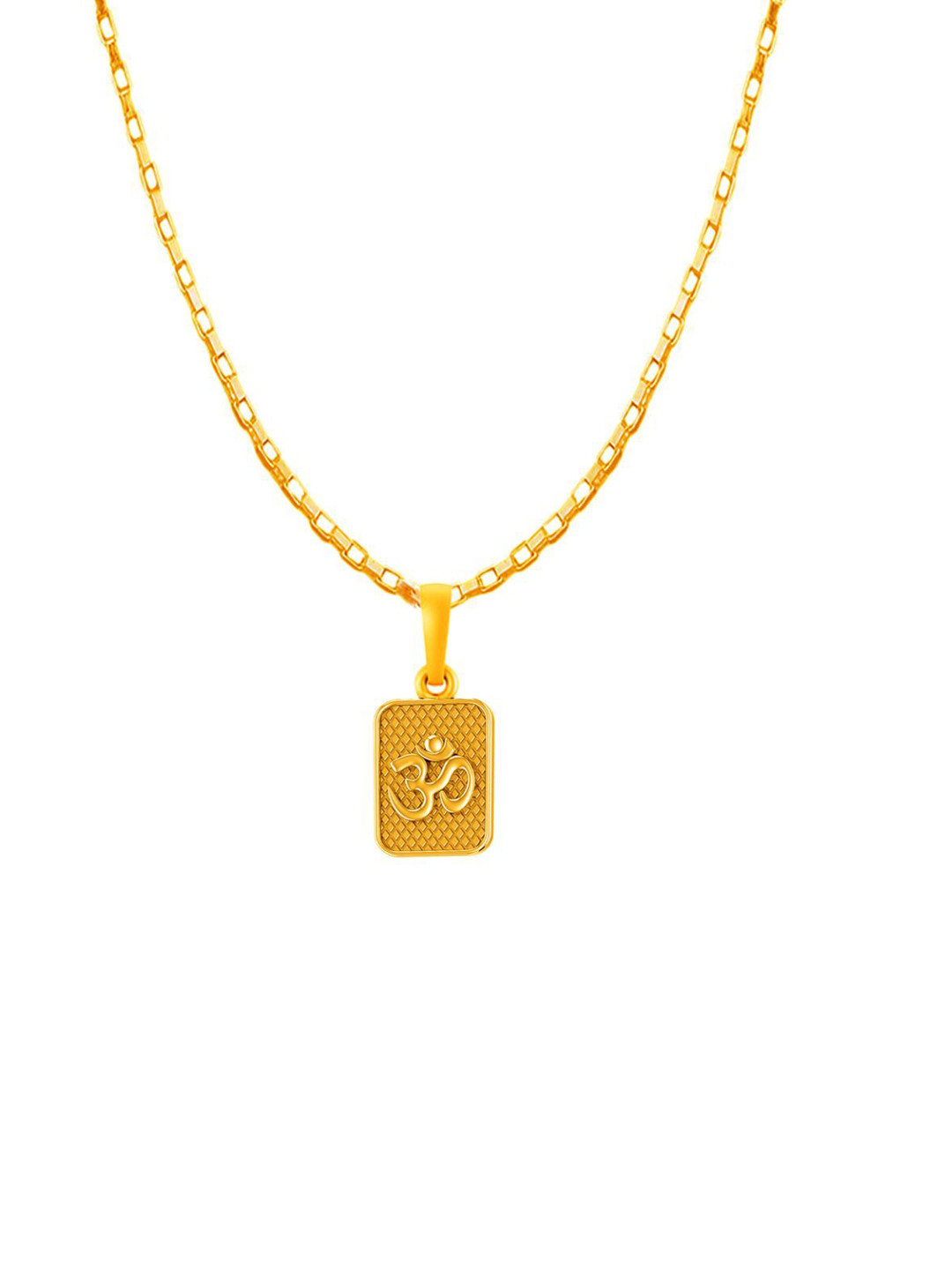 Metronaut 925 Silver 22K Gold-Plated OM Pendants With Curb Chain