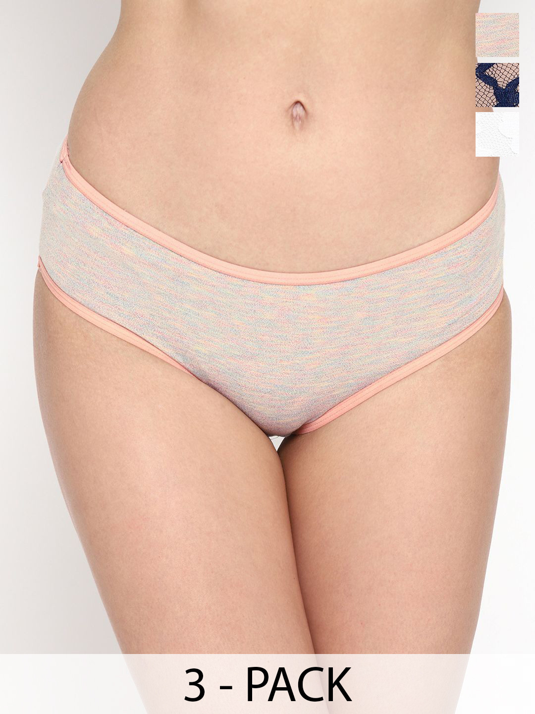 Skidlers Pack Of 3 Self-Design Hipster Briefs 3SKD-BRIEF-75-NAVY-85-WHITE-46-CREAM-2XL