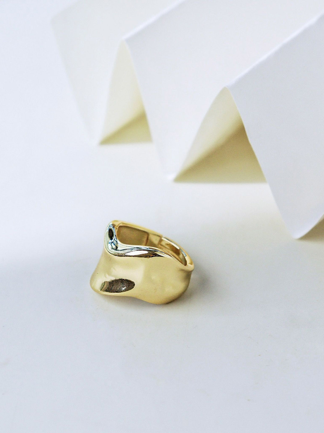 CURIO COTTAGE Gold-Plated Adjustable Finger Ring
