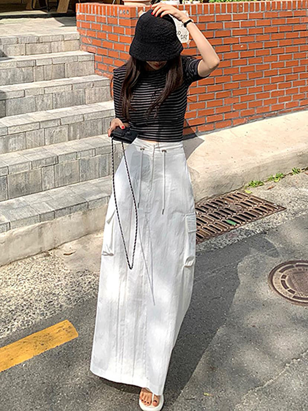 LULU & SKY Pure Cotton Straight Maxi Skirt