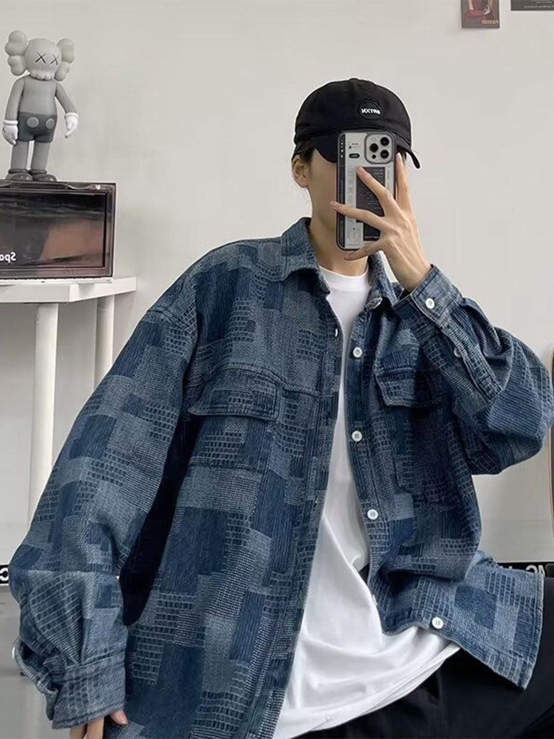 StyleCast Men Geometric Pattern Oversized Casual Shirt
