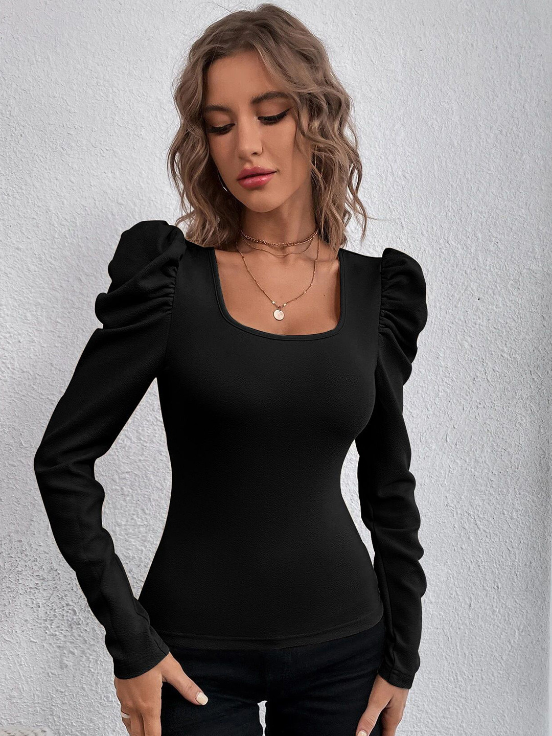 StyleCast Women Puff Sleeve Top